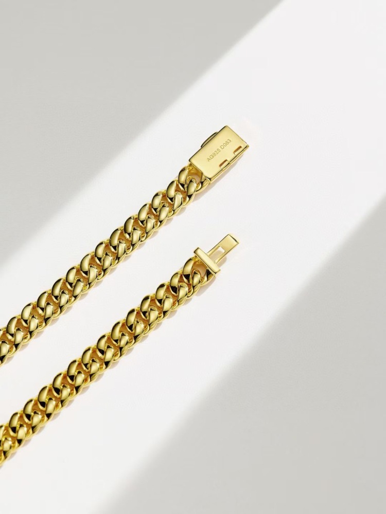 Cuban Link Bracelet for Women Hip-hop 18K Gold Plated Sterling Silver Iced Out Rhinestones Filled Chain Ankle Bracelets 6cm