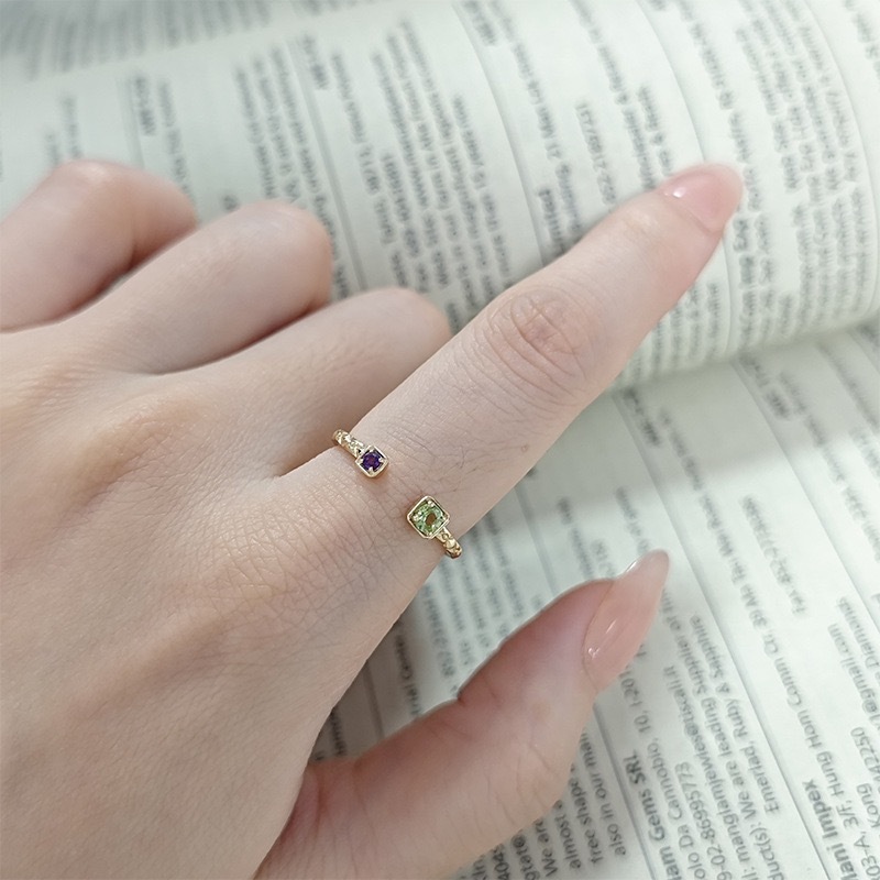 Dainty Peridot Ring Gold Green Olivine August February Birthstone Rings Art Deco Dainty Amethyst Open Adjust Wedding Band Ring Multi Gemstones Jewelry Gift
