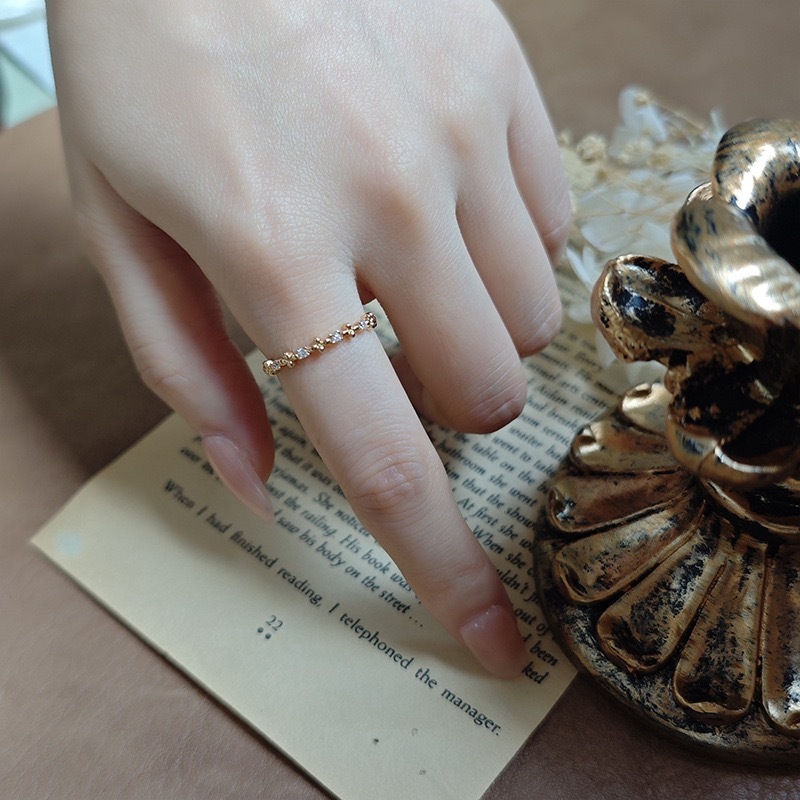 Vintage Flower Wedding Band Gold Unique Stacking Rings Sterling Silver Stackable Ring Cubic Zirconia Ring Band Birthday Anniversary Gift for Women