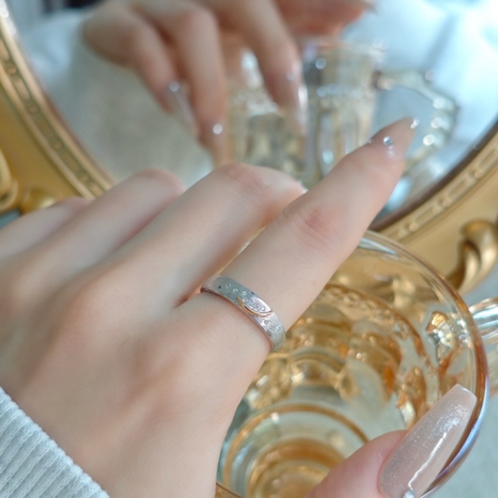 925 Sterling Silver Wedding Band Dainty Star Moon Stackable Band Ring Delicate Stacking Ring Birthday Valentine Wedding Jewelry Gift