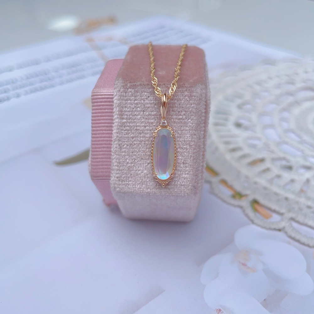 Dainty White Crystal Necklace Gold Plated Long Oval Natural Mother of Pearl Necklace Sterling Silver Double Unique Necklaces Wedding Valentine Anniversary Gift for Women