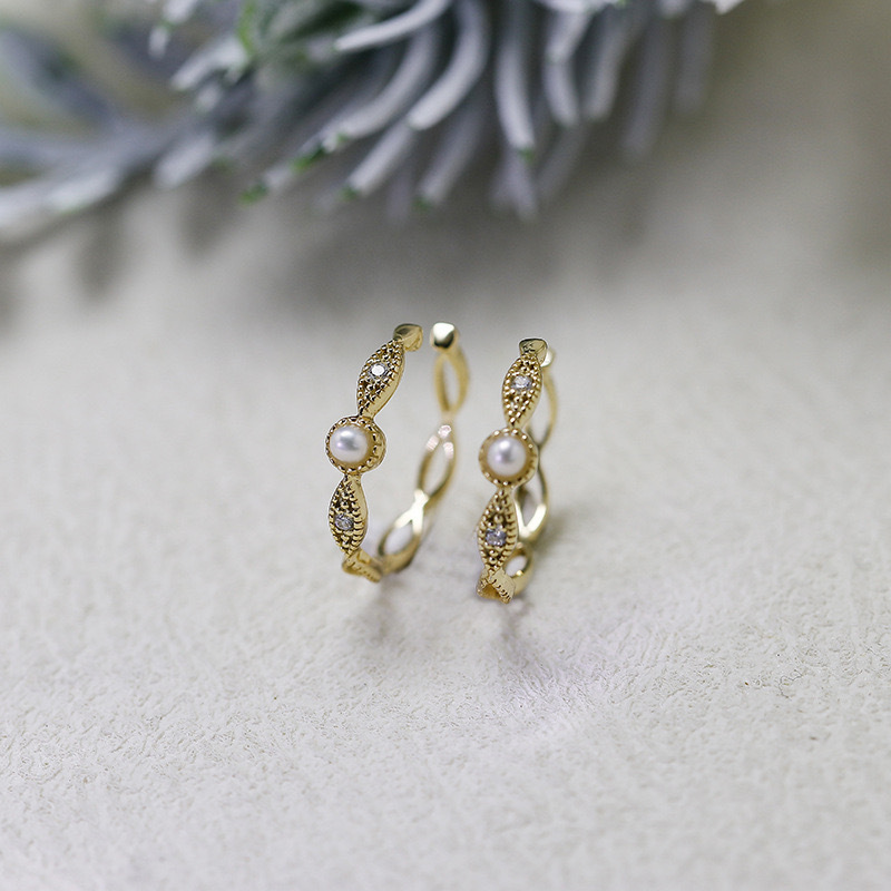 Natural Freshwater Pearl Ear Cuff Vintage Earrings for Women