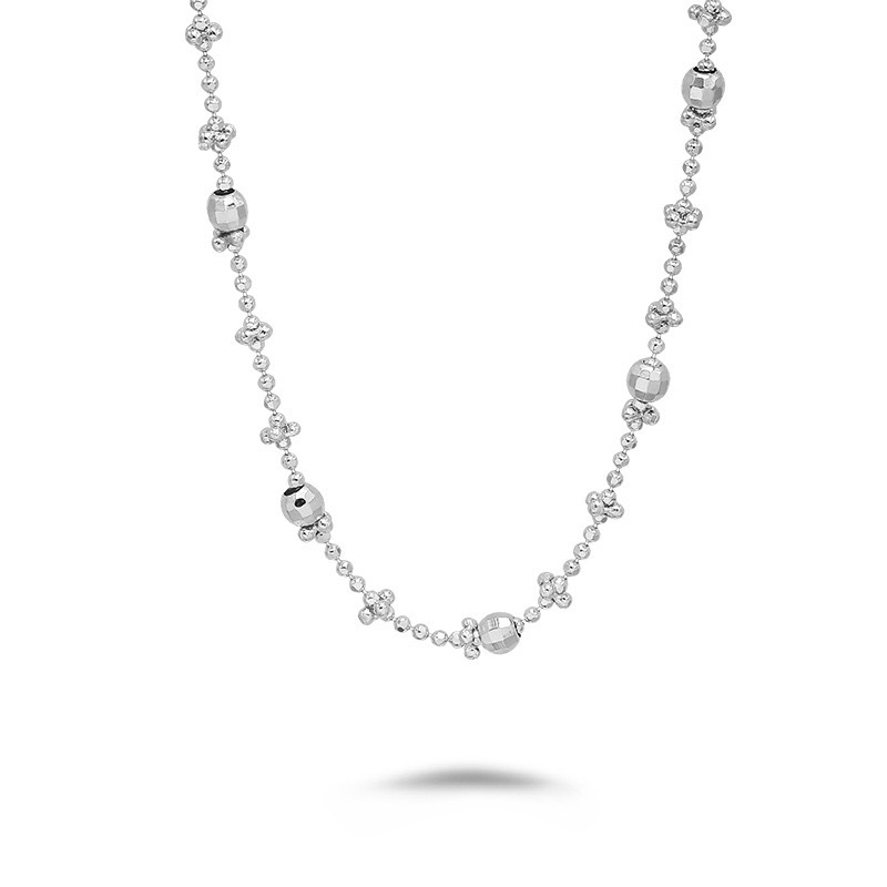 14K Gold Plated Adjustable Link Chain Necklace for Women Bead Sterling Silver Chain Necklaces