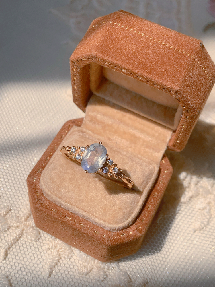 Natural Labradorite Engagement Ring 10k 14k 18k Solid Gold Vintage Unique Oval Promise Anniversary Jewelry gift for Women