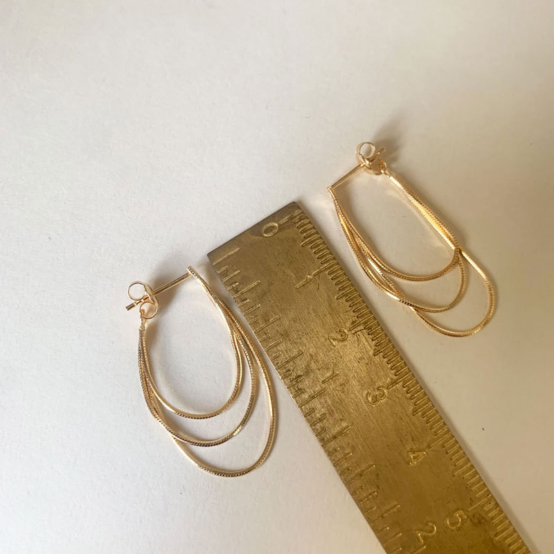 Tassel Dangle Earrings Gold Three Chain Drop Earrings for Women 925 Sterling Silver Trendy Minimalist Statement Jewelry Christmas Gift