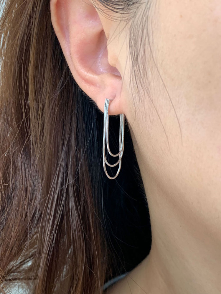 Tassel Dangle Earrings Gold Three Chain Drop Earrings for Women 925 Sterling Silver Trendy Minimalist Statement Jewelry Christmas Gift