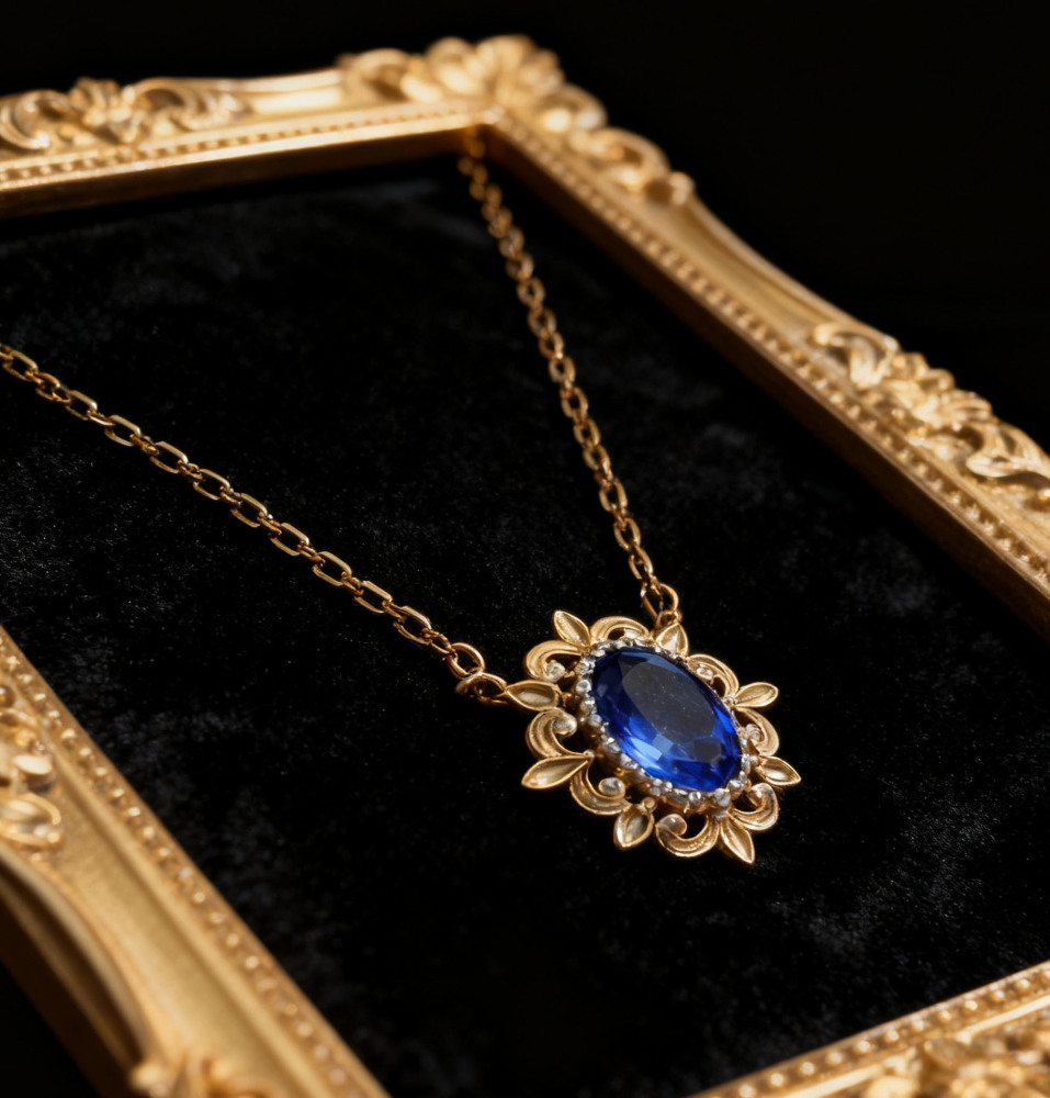 Vintage Natural Tanzanite Necklace Gold Plated Solitaire Oval Gemstone Necklaces Sterling Silver Unique Necklaces Wedding Valentine Anniversary Gift for her