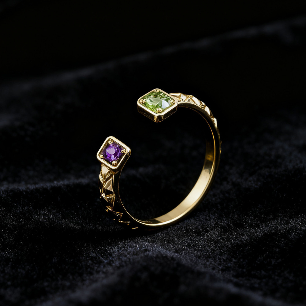 Dainty Peridot Ring Gold Green Olivine August February Birthstone Rings Art Deco Dainty Amethyst Open Adjust Wedding Band Ring Multi Gemstones Jewelry Gift