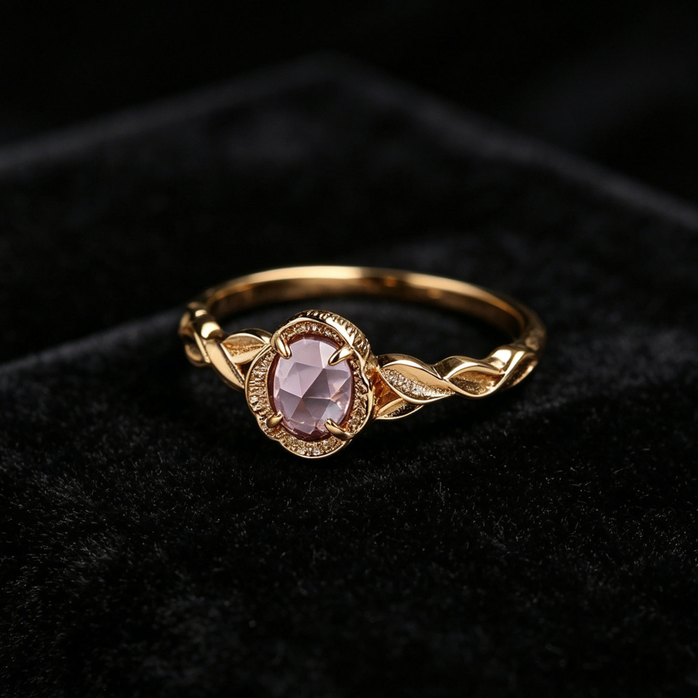 925 Sterling Silver Amethyst Engagement Ring Art Deco Milgrain Setting February Birthstone