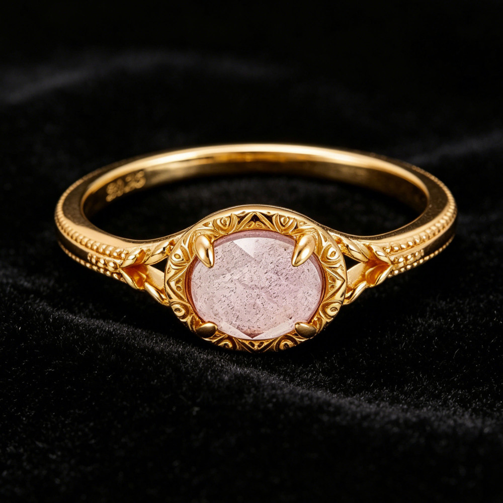Oval Natural Labradorite Amethyst Ring 925 Sterling Silver Gold Plated Vintage Milgrain Filigree Promise Stackable Ring For Women