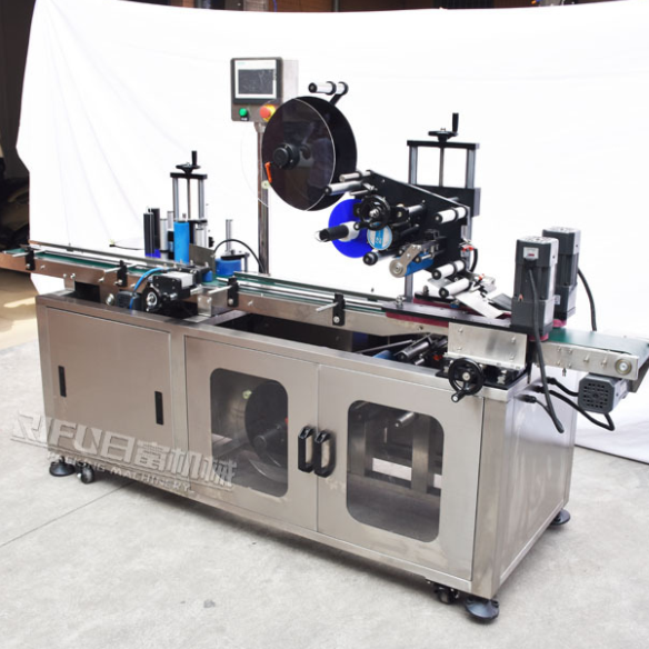 Automatic top bottom of snus jars labeling machine suppliers top cap label labeller sticker applicator machine