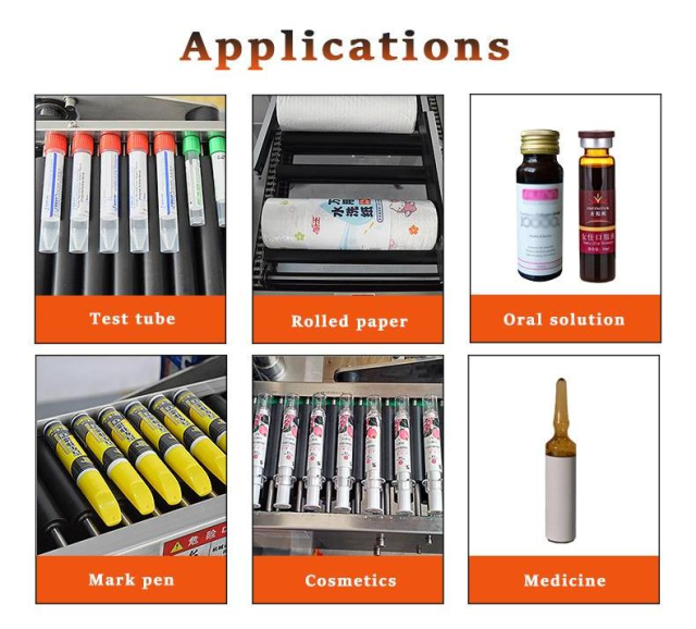 Automatic horizontal vials ampoules bottle top surface adhesive sticker labeling machine