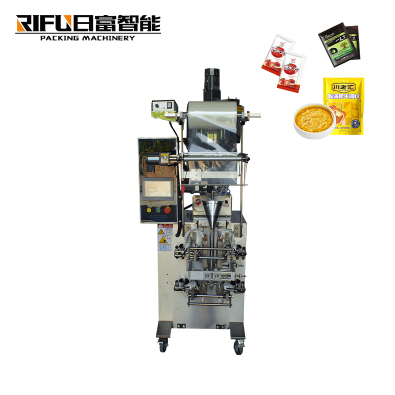 Automatic film-drawing vertical sachet liquid packing machine