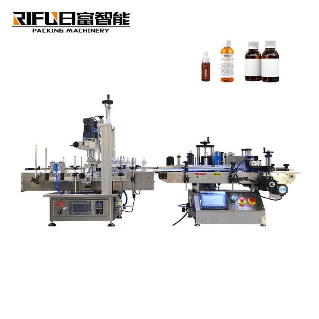 Automatic desktop round bottle capping labeling machine