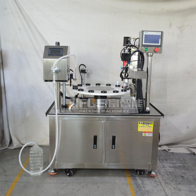 Full automatic small bottle filling capping 2 in 1 machine for potion essential oil eye drop reagent