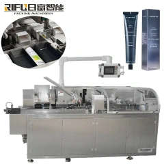 Hair color cream hair dye tube filling sealing cartoning labeling machine transparent film wrapping packaging production line