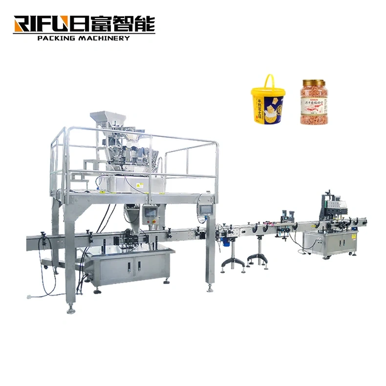 Full Automatic Granule Nuts Walnut Oat Seed Cans Filling Seaming Production Line