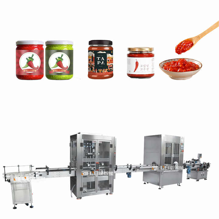 Automatic Chili Sauce Filling Capping Labeling Production Line Bottling ...