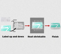 Dental Floss Pick Box Upper and Lower Plane Labeling Machine Transparent Film Packaging Heat Shrinking Wrapping Production Line