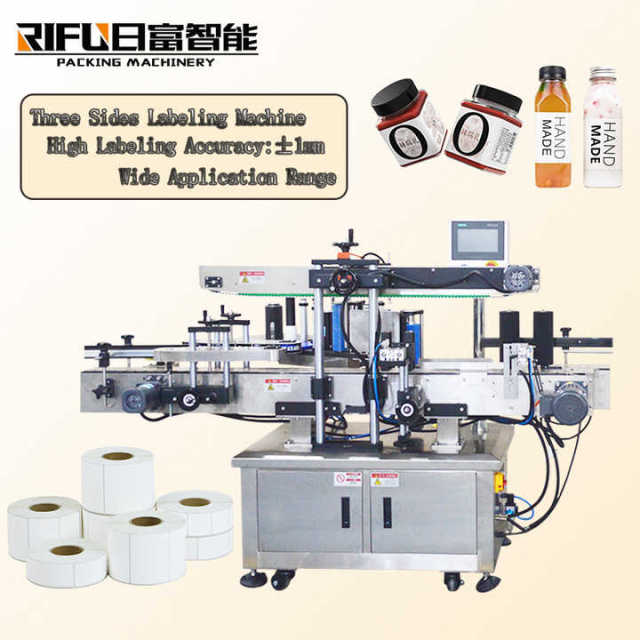 Automatic Three Sides Bottle Labeling Machine for square Bottle Jar Cans
