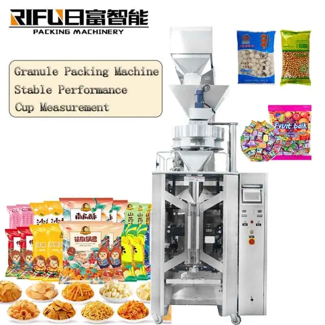 Automatic 5kg 10kg Vertical Granule Packing Machine Chips Rice Grains Nuts Beans Biscuits Snacks Granule Bag Packaging Machine