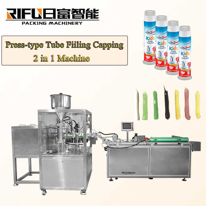 Automatic Press-type Tube Toothpaste Filling Capping 2 in 1 Machine
