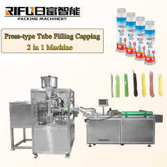 Automatic Press-type Tube Toothpaste Filling Capping 2 in 1 Machine