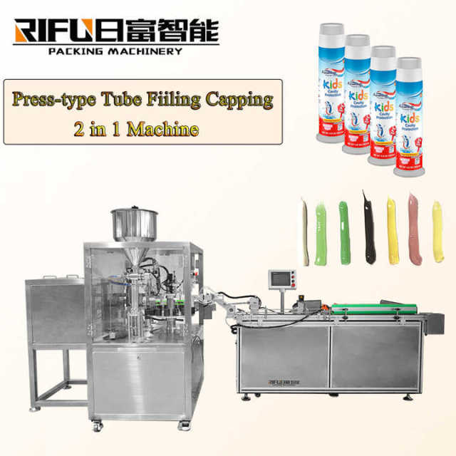 Automatic Press-type Tube Toothpaste Filling Capping 2 in 1 Machine