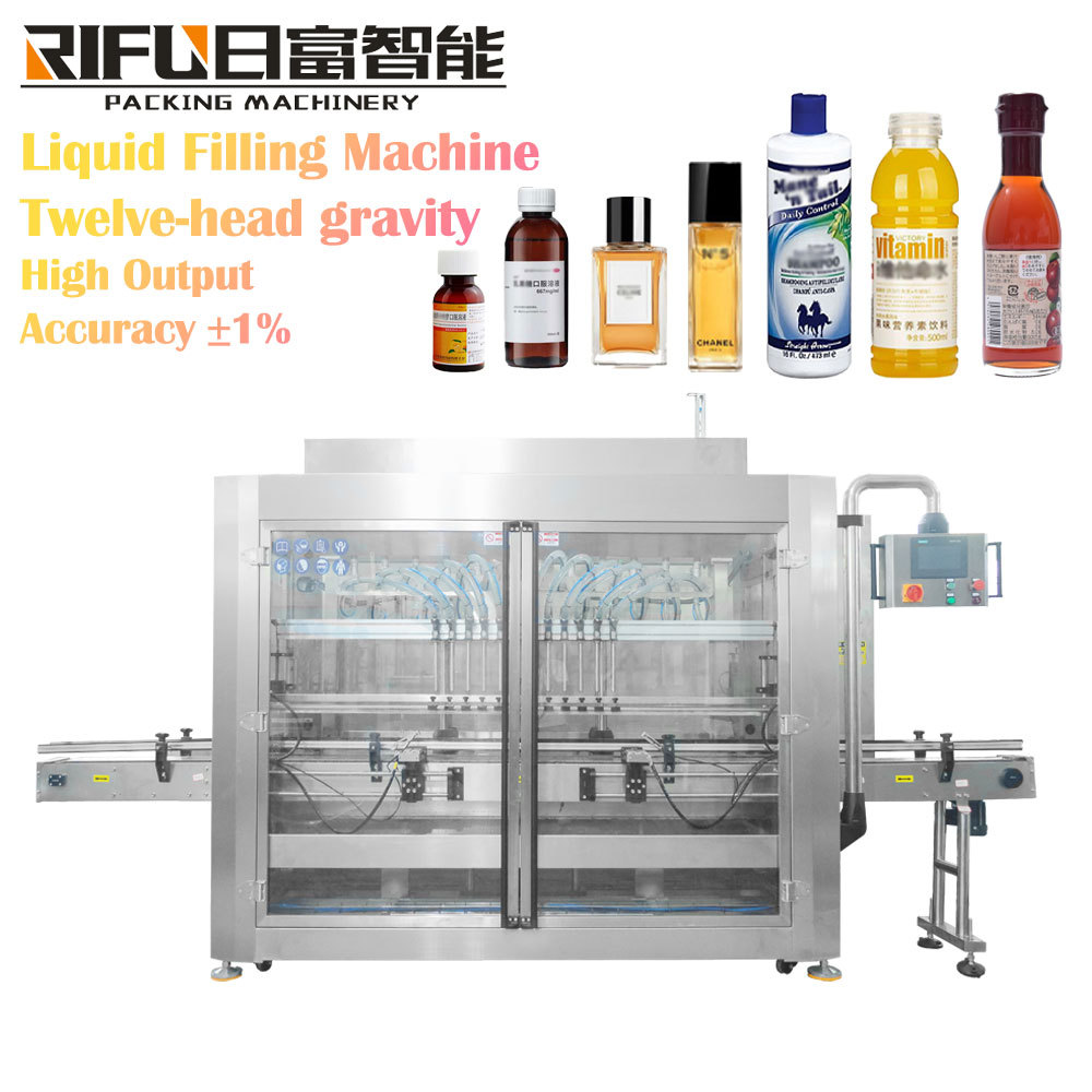 Automatic 12 head inline auto vinegar overflow liquid filling filler machine for bleach