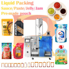 Fully Automatic Pre-made Bag Liquid Packing Machine Sauce Paste Ketchup Juice Laundry Detergent Liquid Pouch Packing Machine