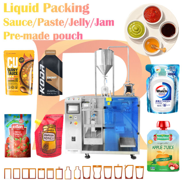 Fully Automatic Pre-made Bag Liquid Packing Machine Sauce Paste Ketchup Juice Laundry Detergent Liquid Pouch Packing Machine