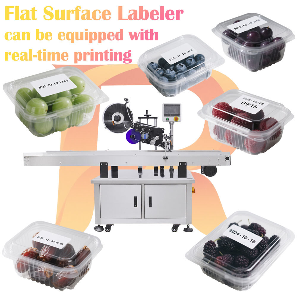 Top Plane Labeling Machine Flat Surface Label Sticker Pasting Machine Label Applicator Machine Fruit Box Disposable Plastic Box