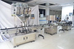 Granules Can Bottle Filling Sealing Labeling Machine Production Line for Plastic Jar Canned Food Millet Nuts Beans Cookies Candy