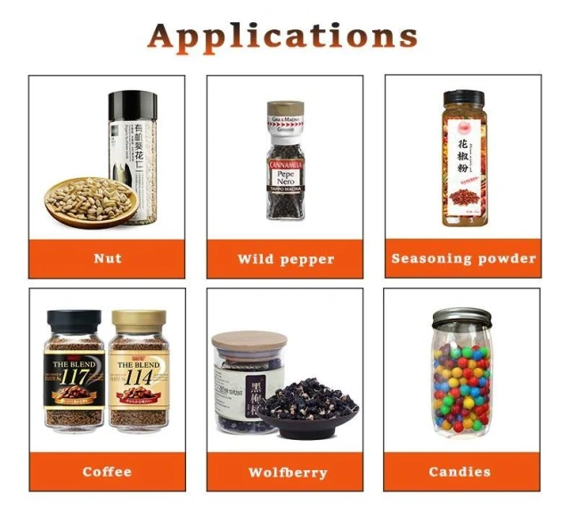 Automatic Granule Filling Machine Bean Candy Candies Seeds Grain Hazelnut Pine Nuts Sugar Salt Dried Longans Filler Equipment