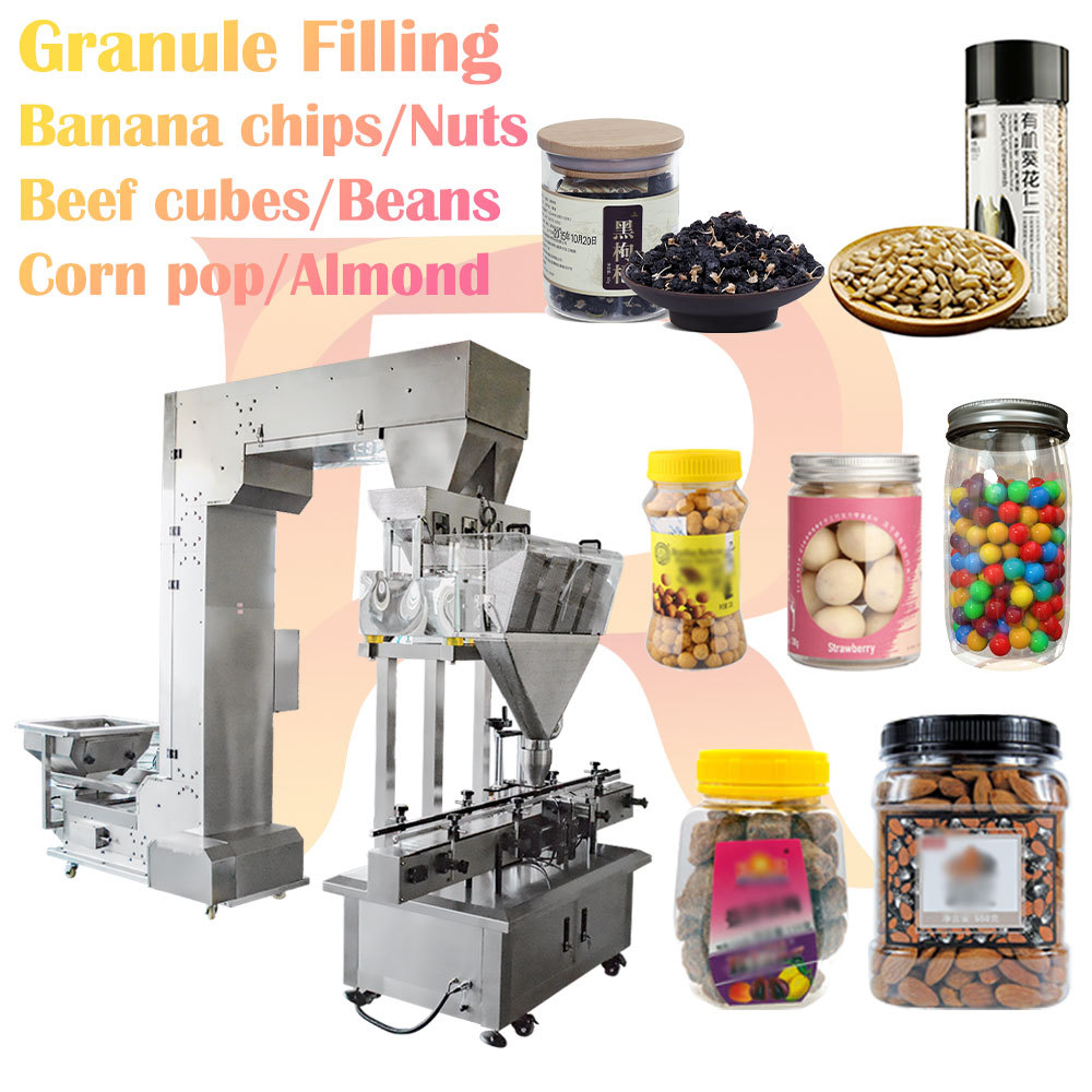 Linear Electronic Scale Granule Weighing Filling MachineCandy Nut Snacks Dried Fruit Dried Waxberries Plums Olives Bottle Filler