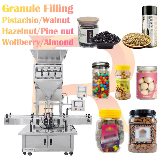 Granule 50-500Gram Filling Machine  Dried Longans Apricots Plums Waxberries Olives Cranberries Blueberries  Banana Chips Filler