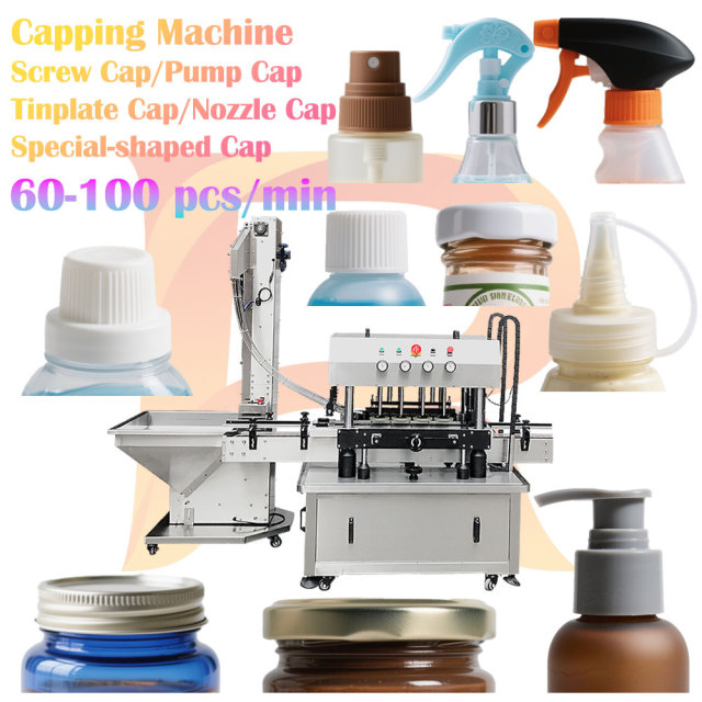High-speed Glass/plastic Bottle Screw Capping Machine Threaded Caps Tinplate Lid Spray Top Pump Cap Universal Auto Rotary Capper