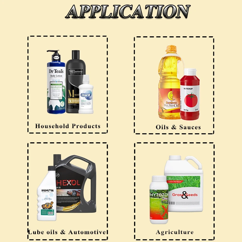 Automatic Liquid Filling Line Shampoo Body Wash Conditioner 50ml-5L PLC Control Customizable Equipment Filling Machine Labeler