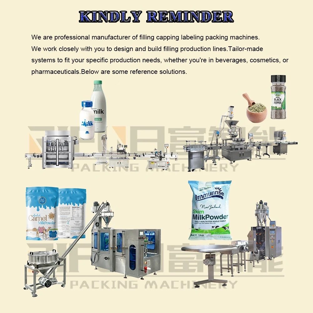 Automatic Powder Filling Line with Capping Labeling for Square/Flat Bottles ±1% Accuracy PLC Control System Filling Machine