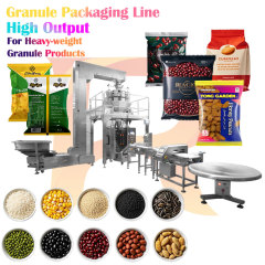 Automatic Granule Packaging Line Lapel Packing Machine for 10kg Food Peanuts Raisins Rice Millet Candies Feed Pellets Fertilizer
