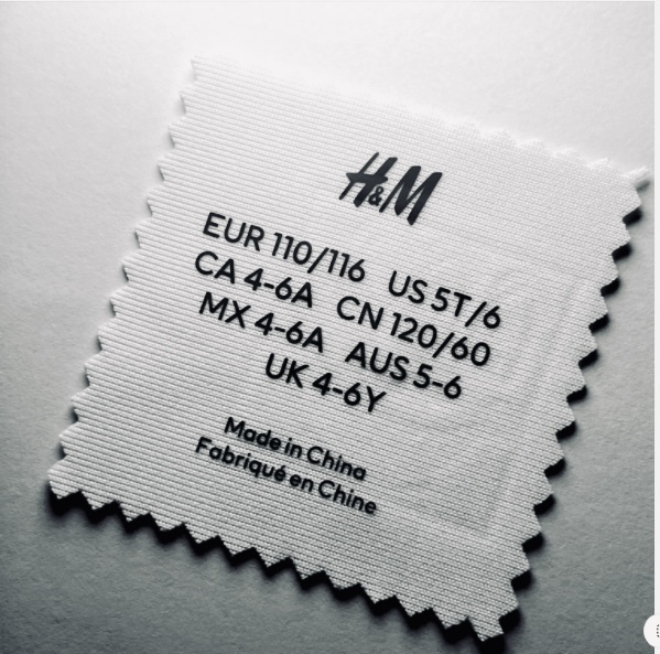 Screen Print Heat Transfer Size Label