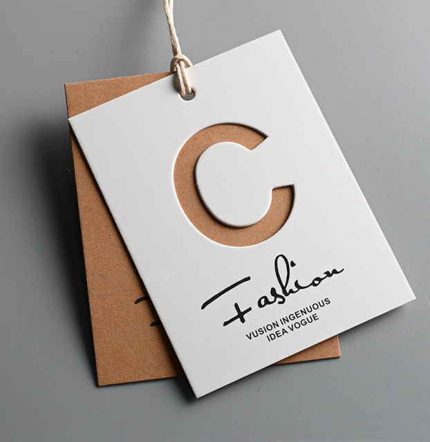 Fashion Embossed Clothing Hang Tags with Custom Logo Design