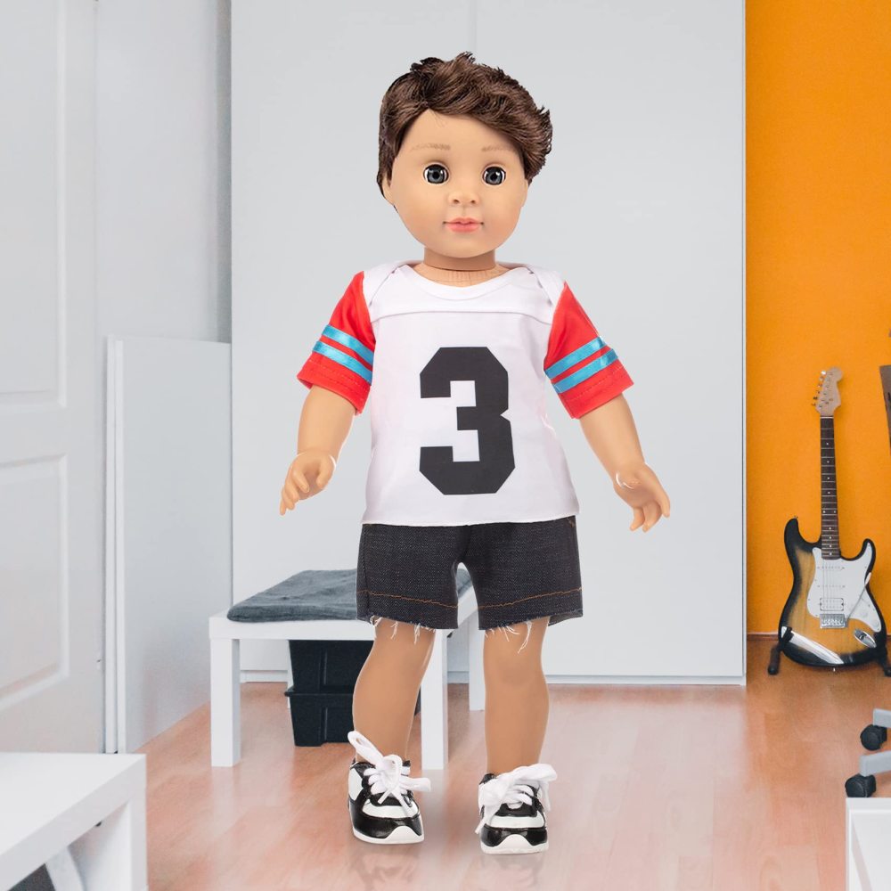 5 Sets 15-18 Inch Doll Clothes Outfits Casual Wear for 43cm Baby Doll Clothes, 16 Inch Baby Doll Clothing 17 in Boy Doll Clothes