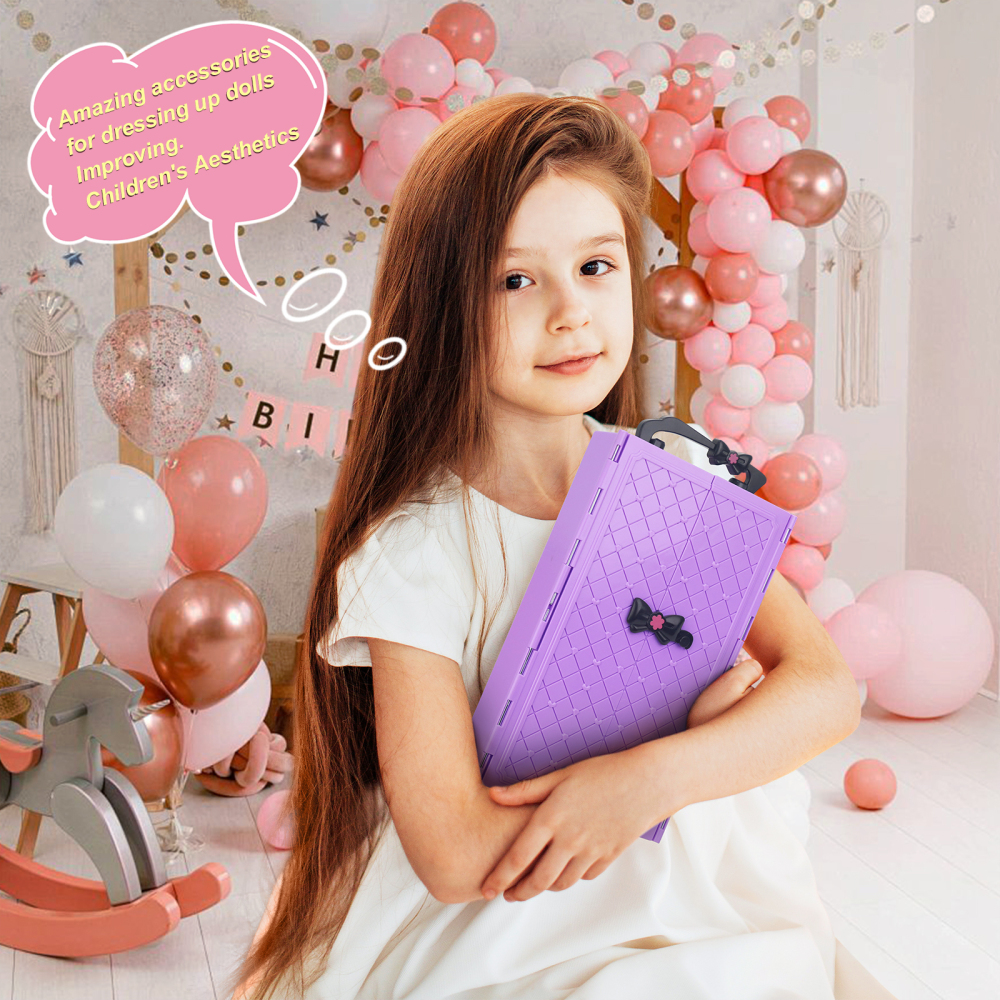 Girl Doll Clothes and Accessories Girl Doll Closet Wardrobe with Clothes, Dresses, Shoes and Other Girl Doll Stuff for 11.5 Inch Girl Doll Clothes as Gift Present for Girls (NOT Includ Doll)