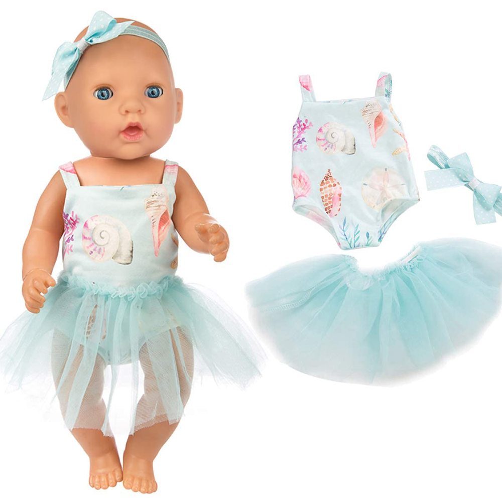 5 Sets 14-18 Inch Baby Doll Clothes Dresses Outfits Pjs for 43cm New Born Baby Dolls, 15 Inch Baby Doll, 18 Inch Girl Doll