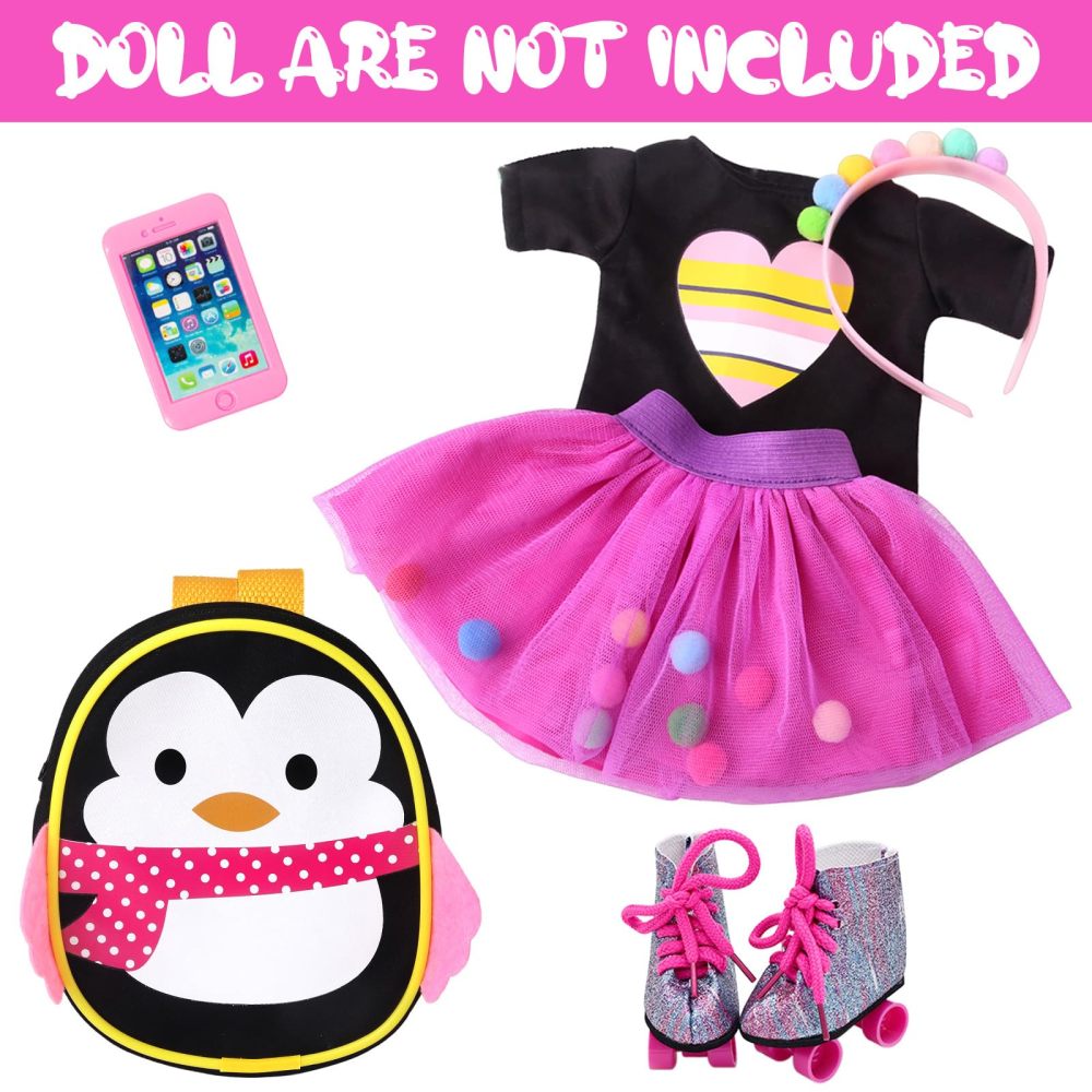 18 Inch American Doll Clothes and Accessories Doll Travel Skating Sport Playset Doll Outdoor Sport Accessories (Not Include Doll)