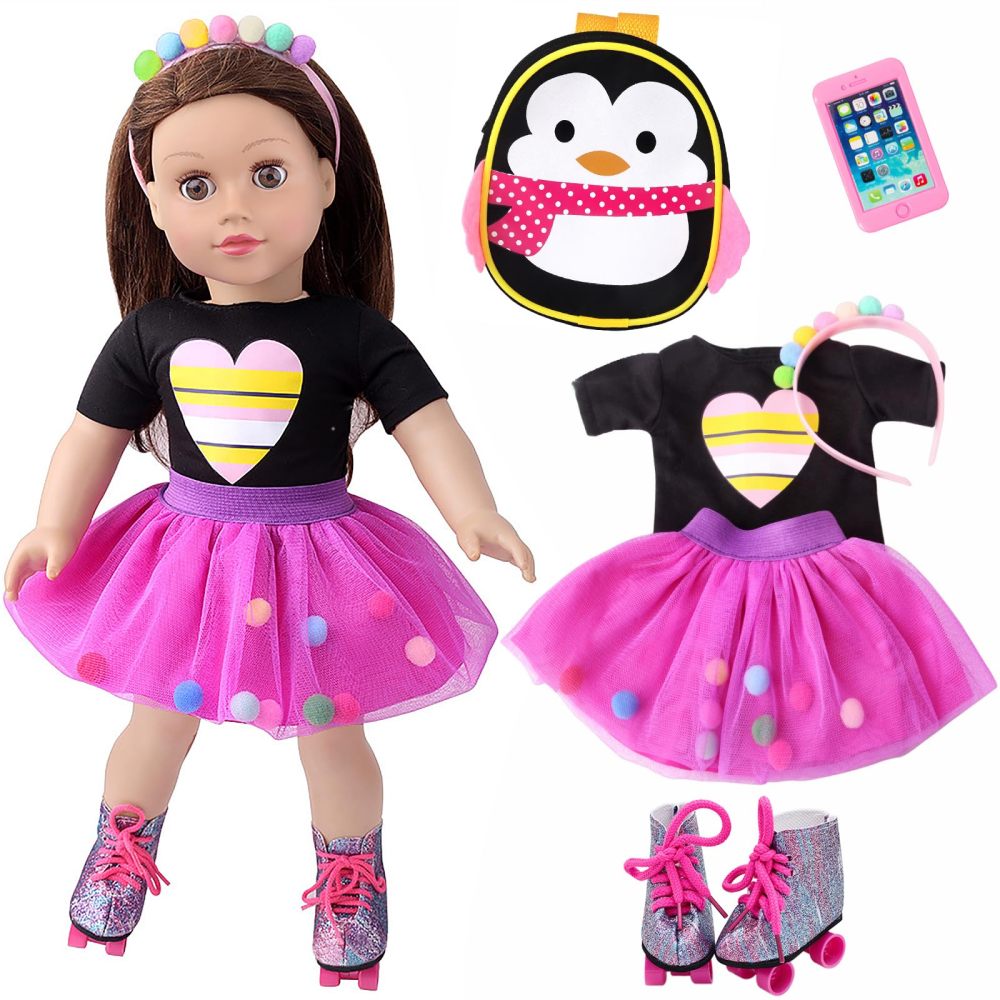 18 Inch American Doll Clothes and Accessories Doll Travel Skating Sport Playset Doll Outdoor Sport Accessories (Not Include Doll)