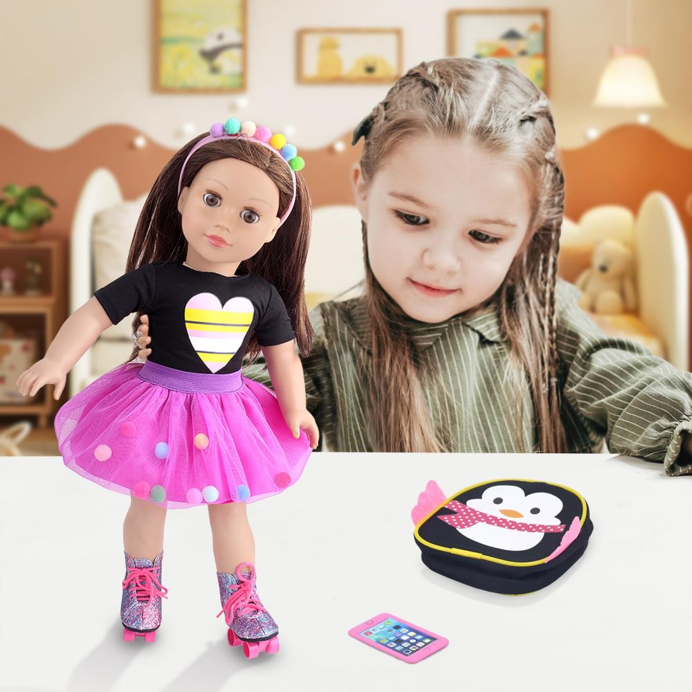 18 Inch American Doll Clothes and Accessories Doll Travel Skating Sport Playset Doll Outdoor Sport Accessories (Not Include Doll)