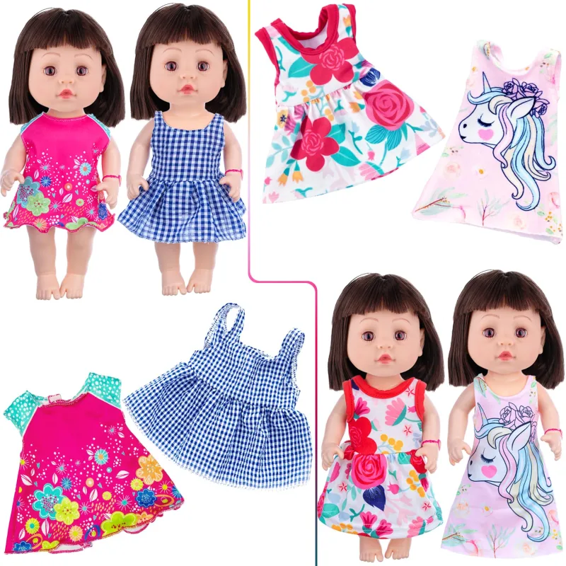10 Sets Alive Baby Doll Clothes and Accessories Fit 12 Inch Baby Girl Doll ,Set Included Dresses, T-Shirts, Pants, Jumpsuit,Swimsuit-Best Gift for Girls