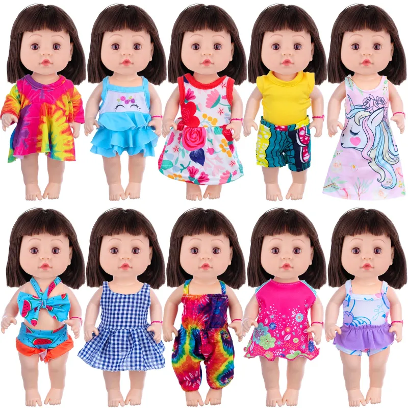 10 Sets Alive Baby Doll Clothes and Accessories Fit 12 Inch Baby Girl Doll ,Set Included Dresses, T-Shirts, Pants, Jumpsuit,Swimsuit-Best Gift for Girls